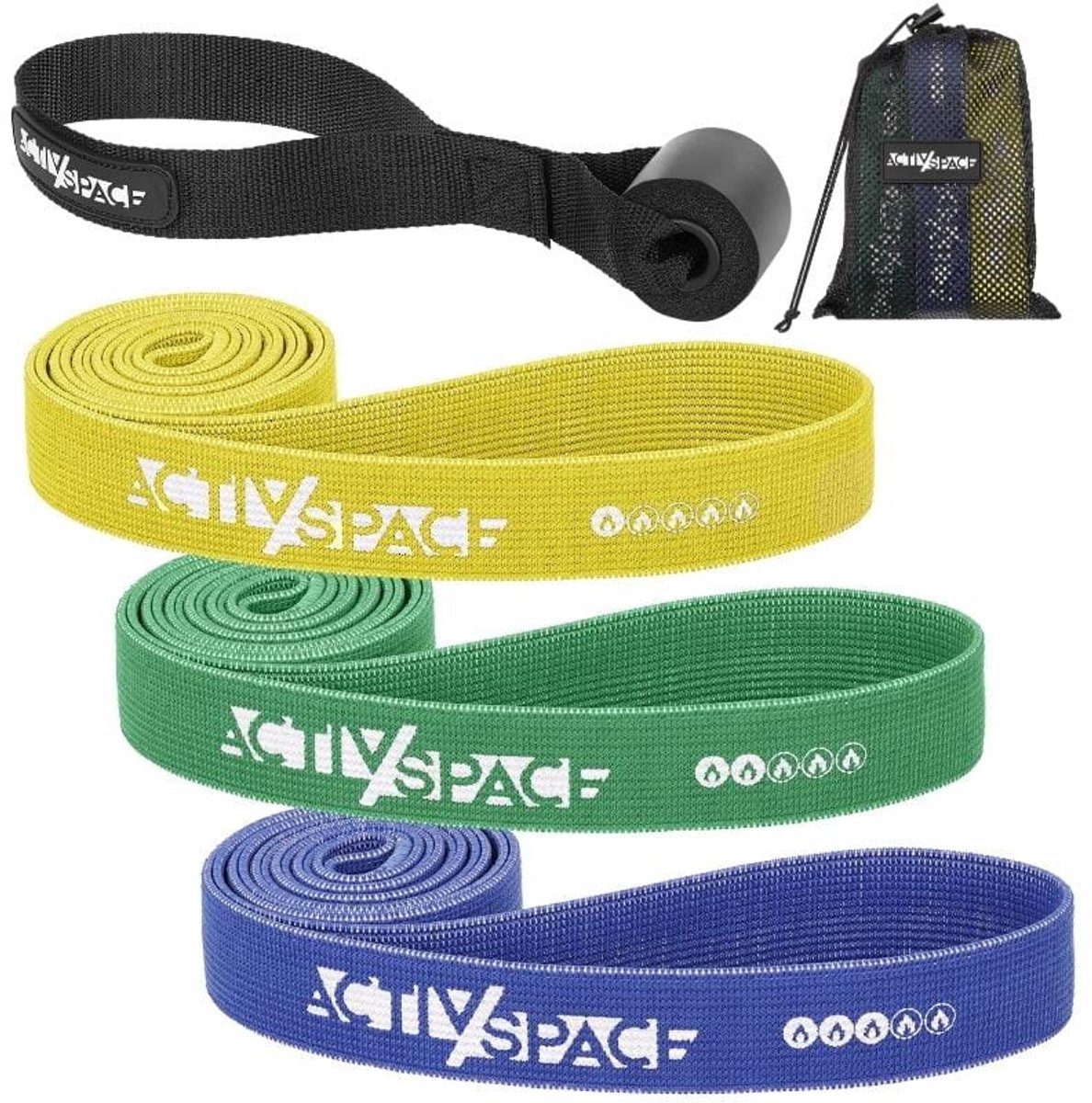 Activ Space - Weerstandsband Set - Power Band - 3 Stuks - Inclusief Gratis Accessoires