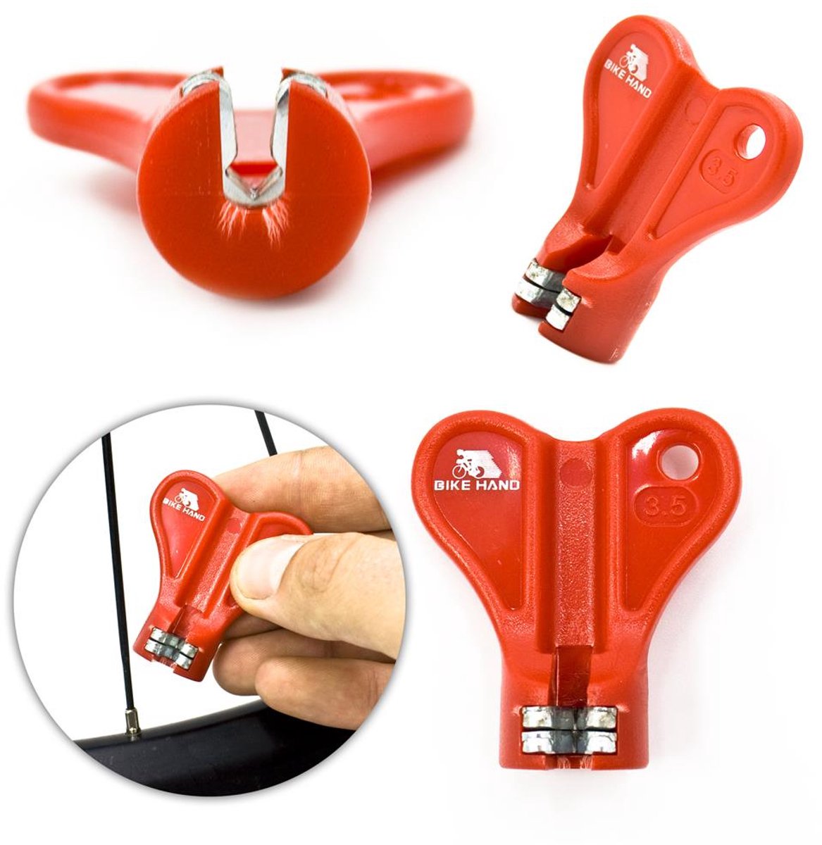 Bike Hand YC-1R-3 Serie - Spaakgereedschap - 3,5 mm - Rood - Ergonomisch