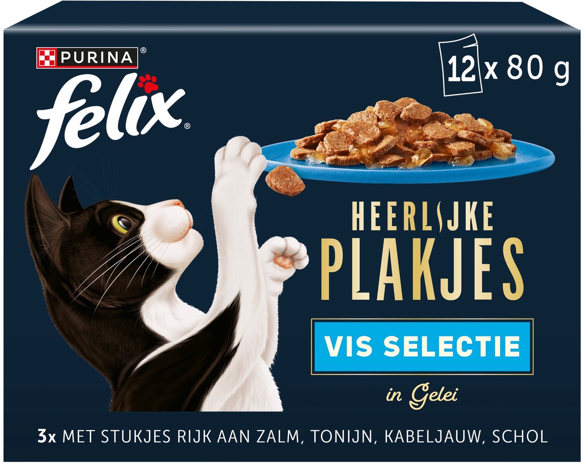 Felix Felix Heerlijke Plakjes - Kattenvoer Nat - Zalm - 12x80g