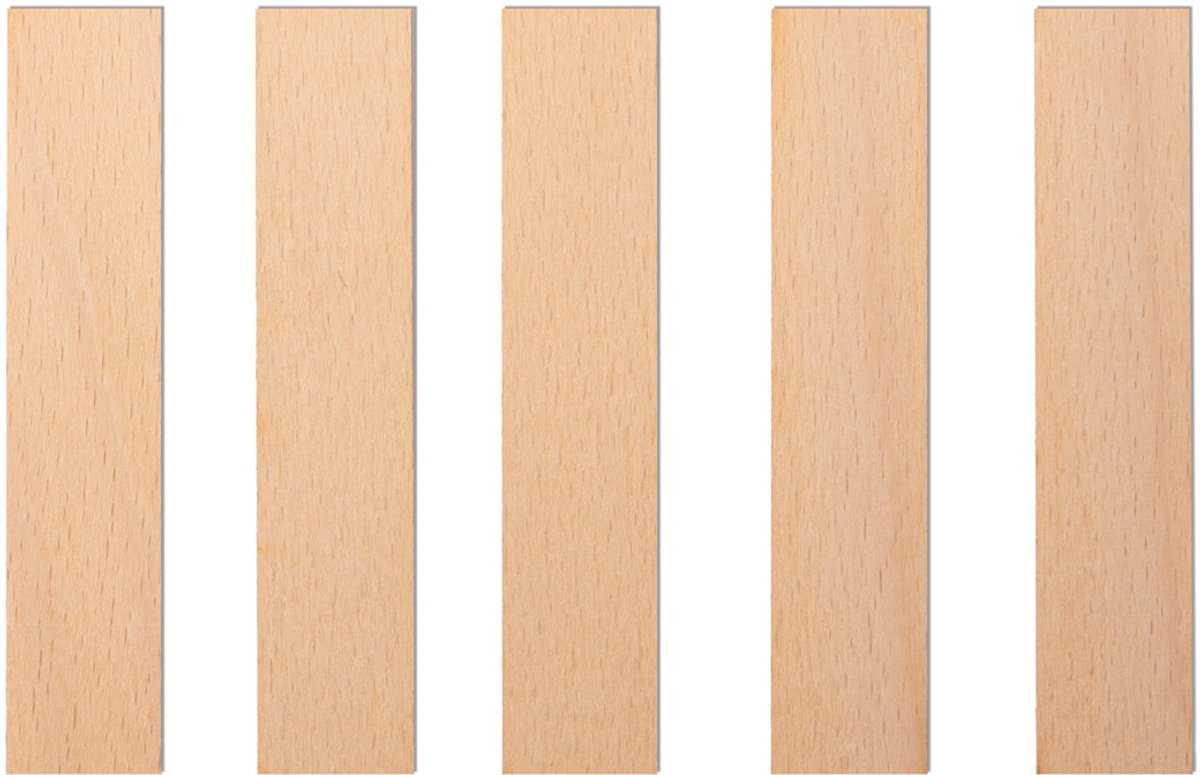 TopWosk - Houten Katoenen - 60x8x1 mm - FSC-gecertificeerd - Milieuvriendelijk - Verpakking van 5