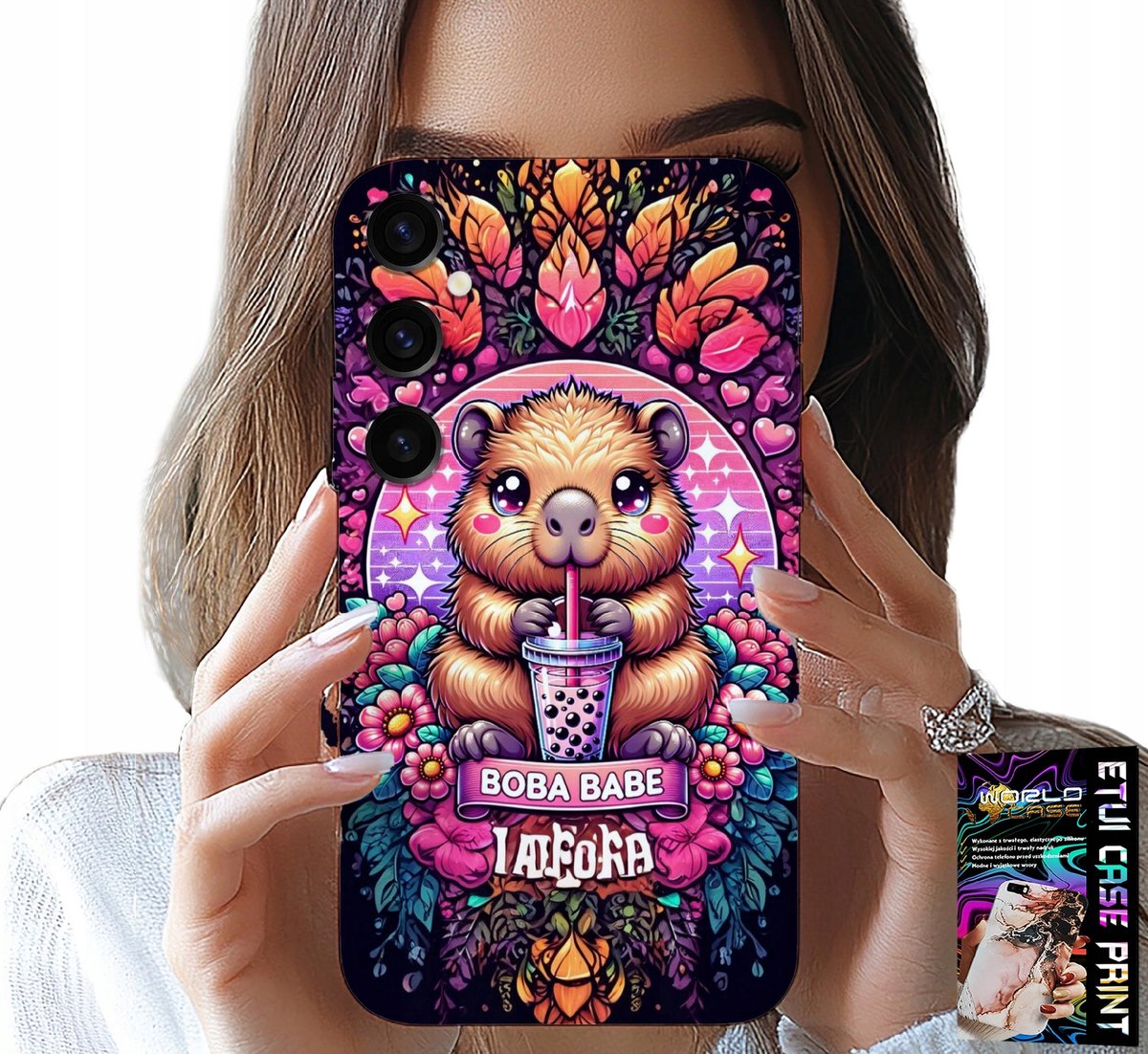 HOESJE VOOR SAMSUNG GALAXY S23 FE - SCHATTIGE CAPYBARA MET SHEIK, SUPER PATRONEN