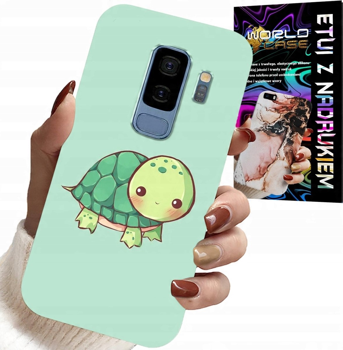HOESJE VOOR SAMSUNG GALAXY S9 PLUS - LEUKE SCHILDPADDENPATRONEN VOOR KINDEREN + FILM