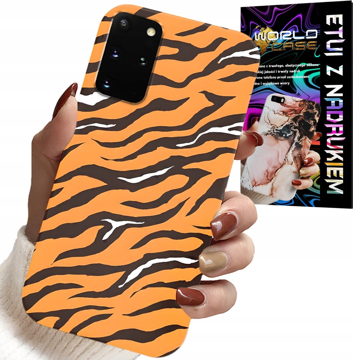 HOESJE VOOR SAMSUNG GALAXY S20 PLUS - ACHTERKANT MET TIJGERSTREEPJES + FILM