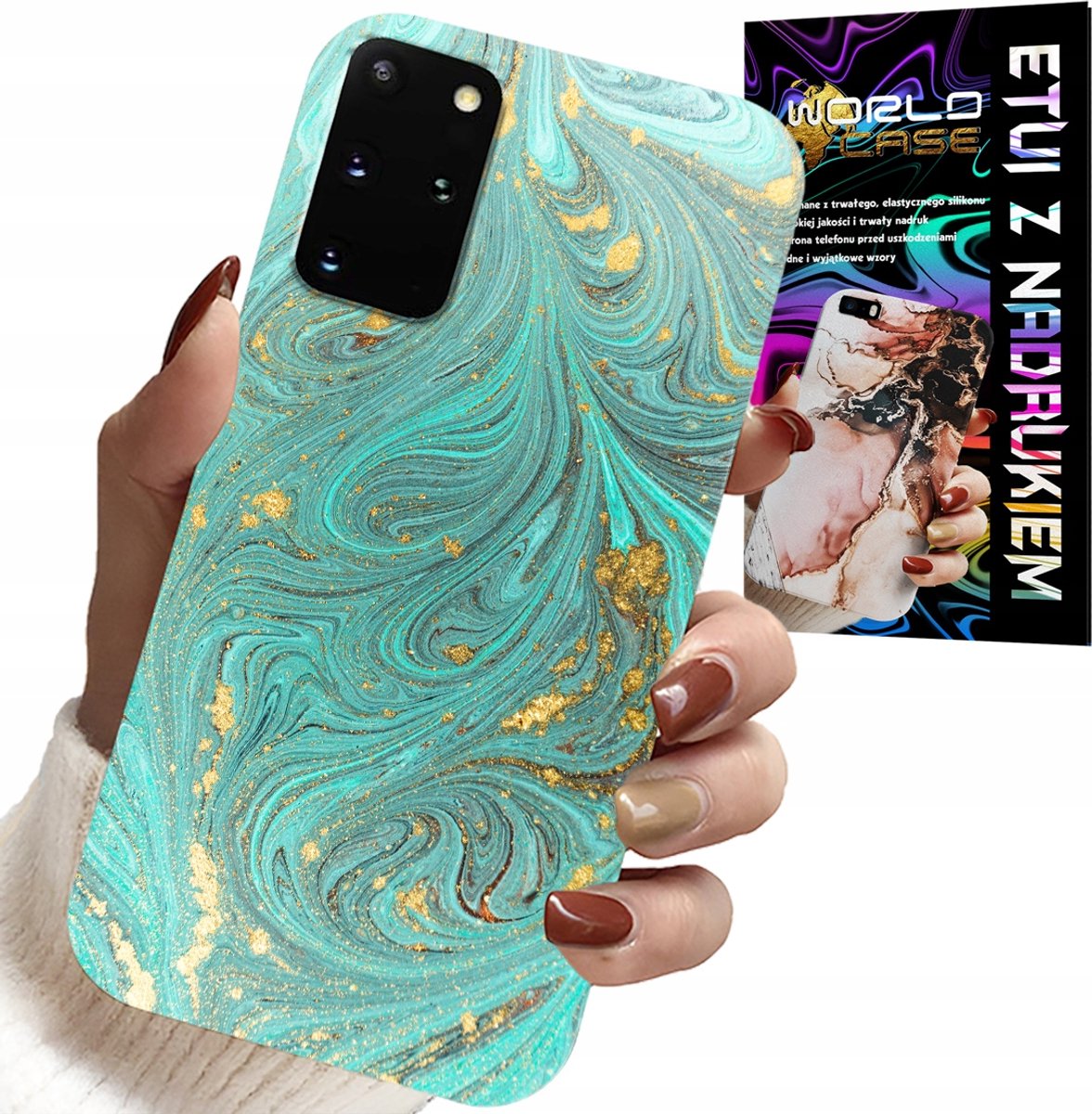 HOESJE VOOR SAMSUNG GALAXY S20 PLUS - MARMERPATROON + HYDROGELFOLIE