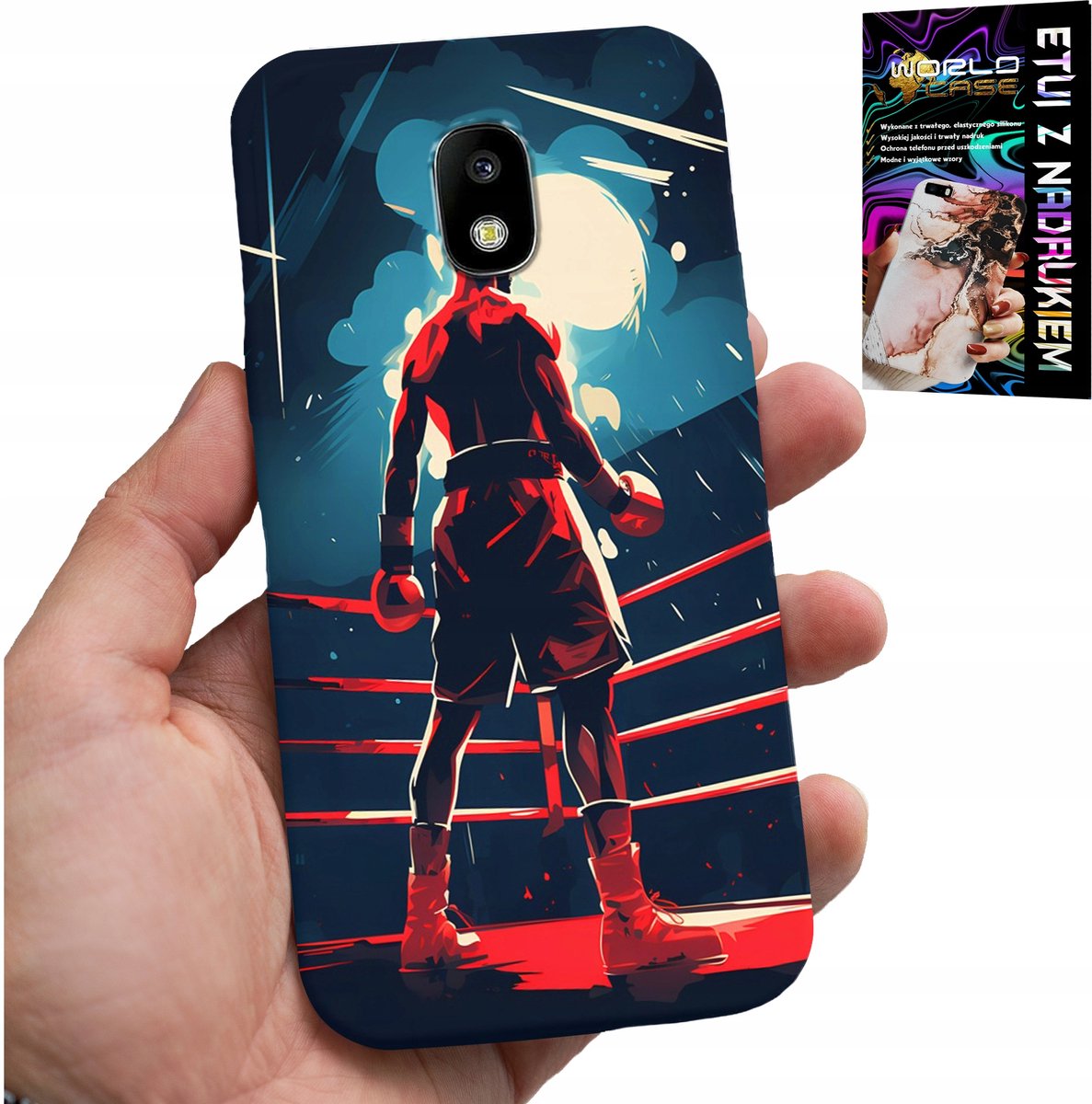 HOESJE VOOR SAMSUNG GALAXY J5 2017 - BOKSEN, GEVECHTSSPORT, BOKSERSPATRONEN + GLAS