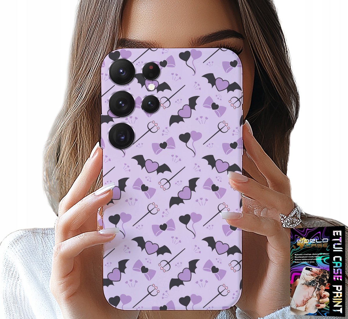 HOESJE VOOR SAMSUNG GALAXY S22 Ultra - MODIEUZE PATRONEN: VORK, HARTJES, KOMMEN