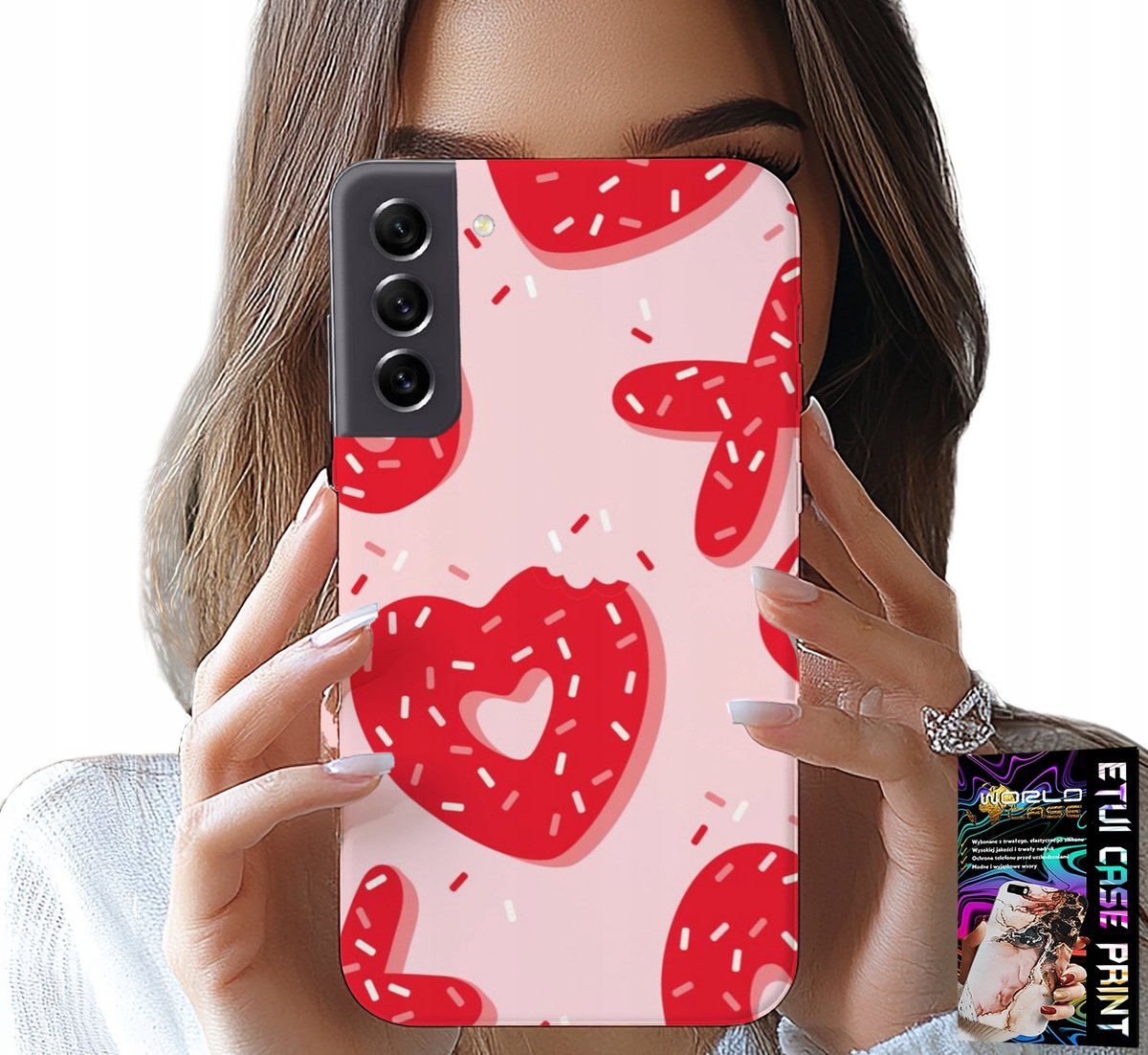 HOESJE VOOR SAMSUNG GALAXY S22 - VROUWELIJKE, MODIEUZE PATRONEN XOXO HART + GLAS