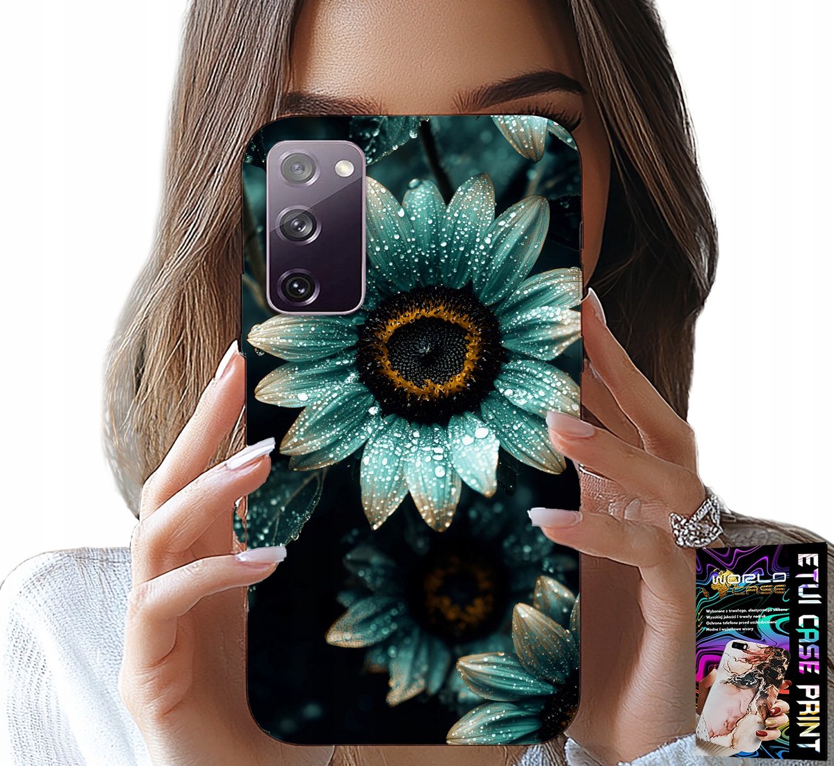 HOESJE VOOR SAMSUNG GALAXY S20 LITE - BLAUWE GERBERA + FILM
