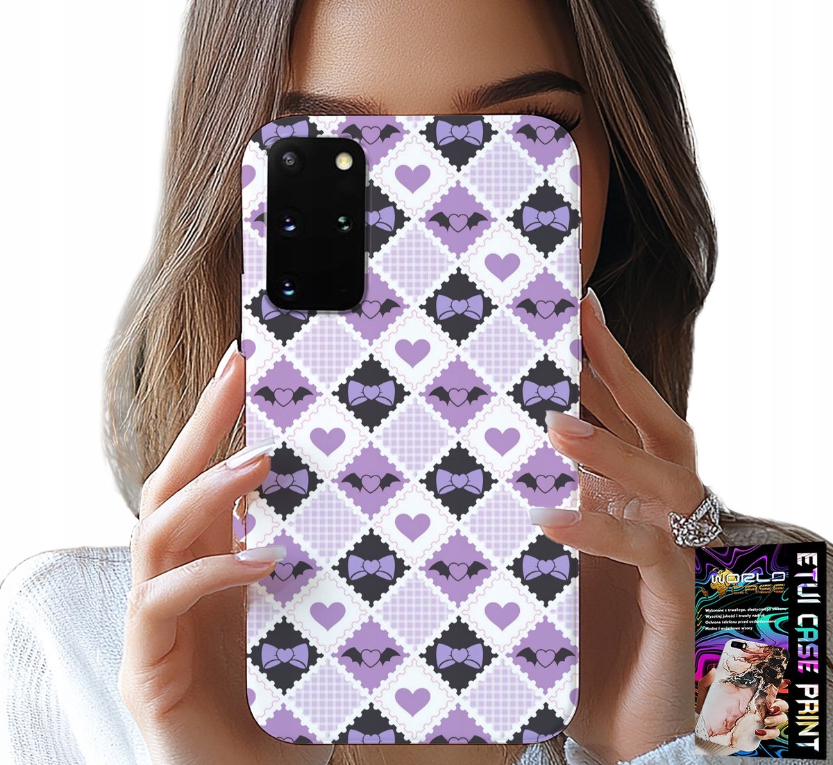 HOESJE VOOR SAMSUNG GALAXY S20 PLUS - MODIEUZE STRIK MET HARTJES EN FOLIE