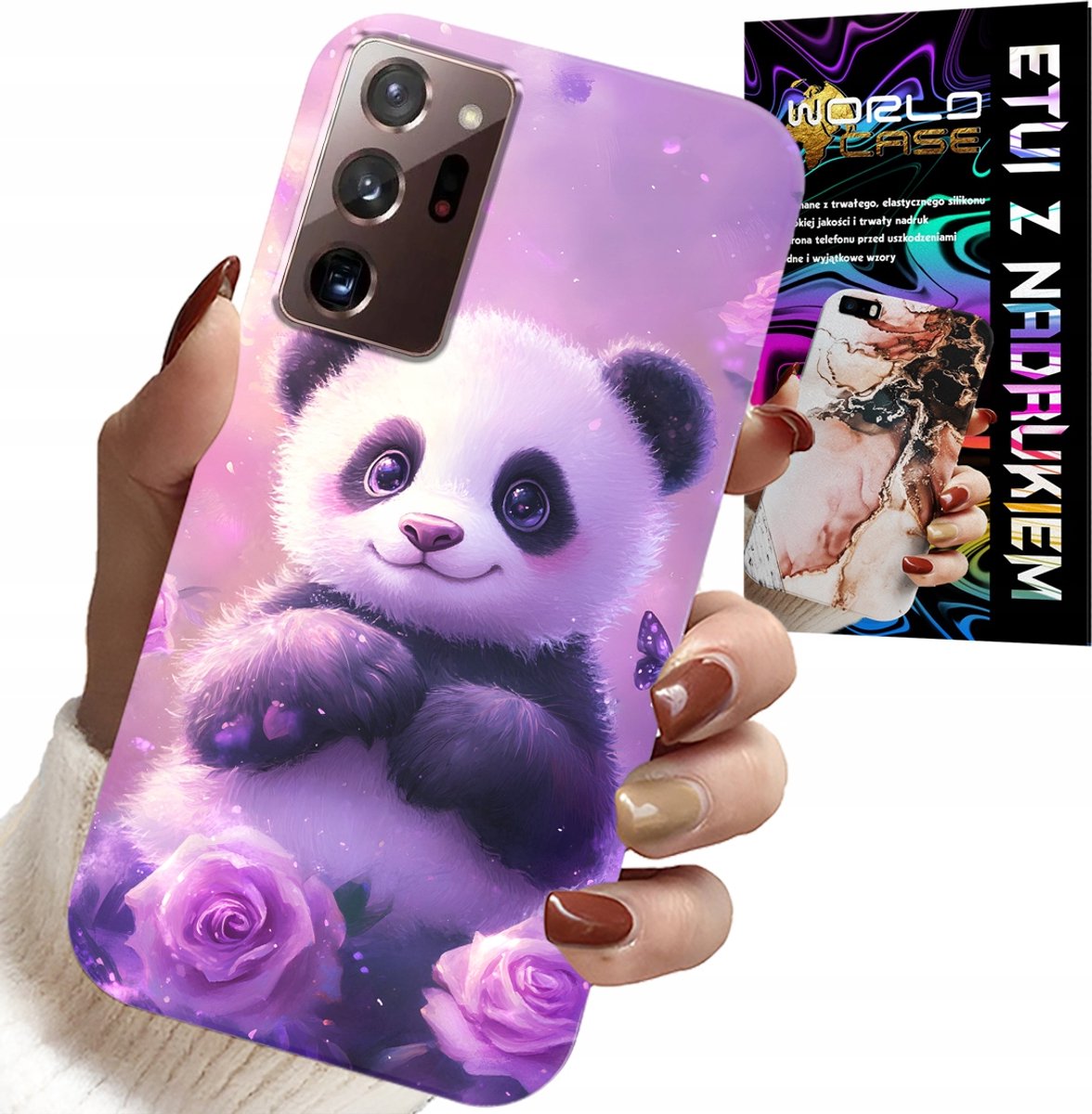 HOESJE VOOR SAMSUNG NOTE 20 ULTRA - LEUKE PANDA-PATRONEN VOOR KINDEREN + FILM