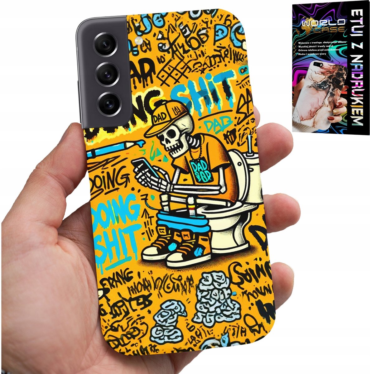 HOESJE VOOR SAMSUNG GALAXY S21 - EEN SKELET DAT OP HET TOILET ZIT