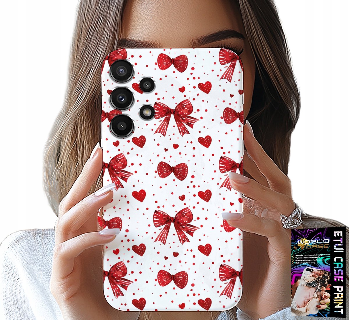 HOESJE VOOR SAMSUNG GALAXY A32 4G - RODE LINTEN MET MODIEUZE PATRONEN