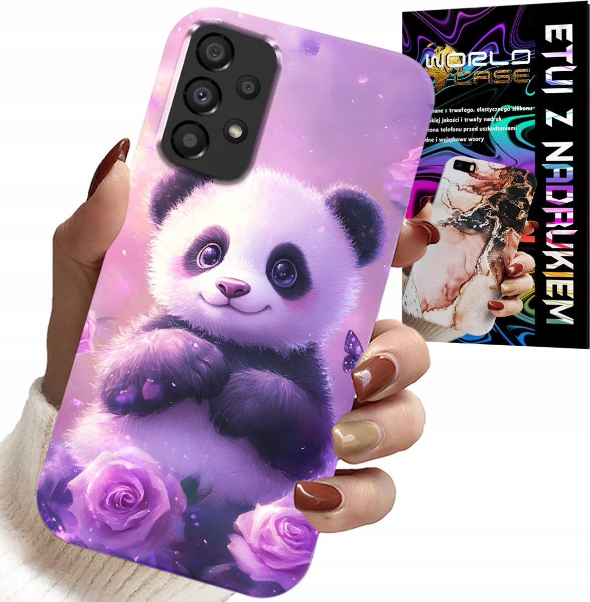 Hoesje voor Samsung Galaxy A53 5G - Leuke panda-patronen voor kinderen + glas