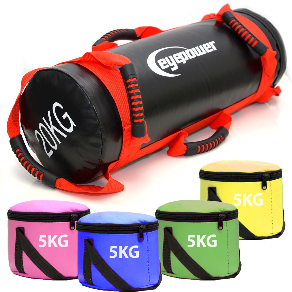 5-20 kg Power Bag - 20x60cm Gewicht Zandzak Sandbag Rood