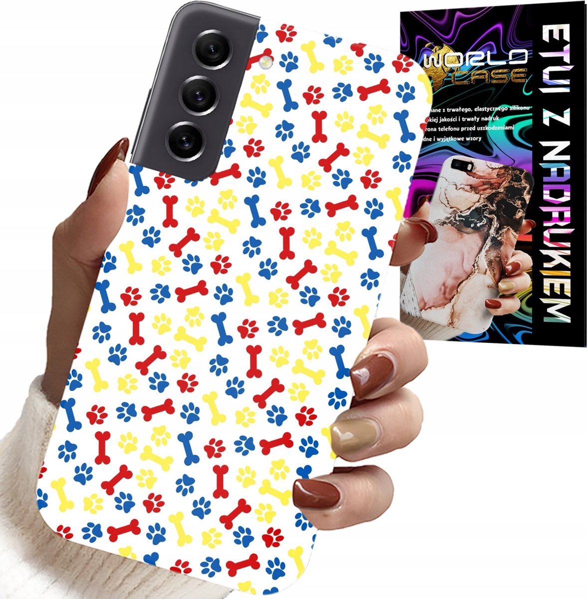 HOESJE VOOR SAMSUNG GALAXY S22 PLUS - PAWS BONES DOG PATROL CARTOONS + GLAS