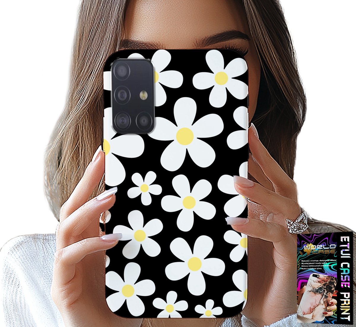 HOESJE VOOR SAMSUNG GALAXY M31S - DAISY, DAISIES, FLOWERS, BACK