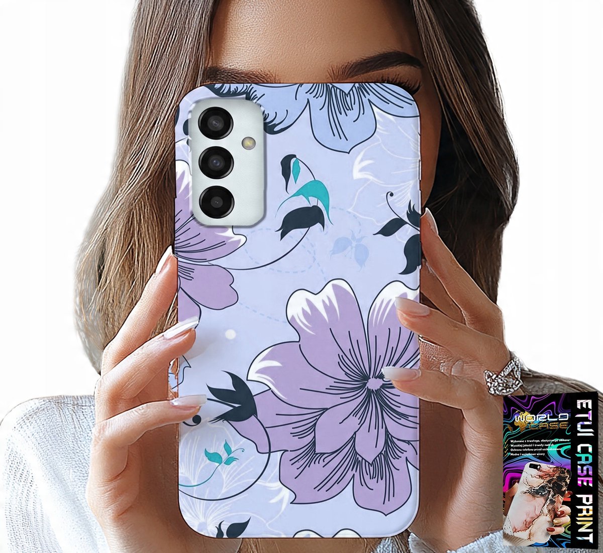 HOESJE VOOR SAMSUNG GALAXY M13 4G - BLOEMEN, MODIEUZE PATRONEN, ACHTERKANT