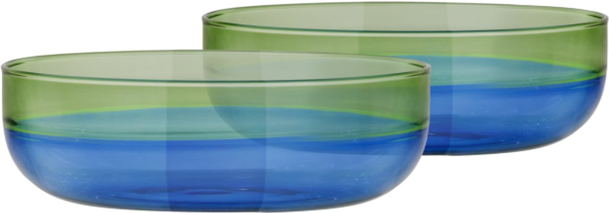 Remember - Set van 2 glazen kommen - Ocean - Borosilicaatglas