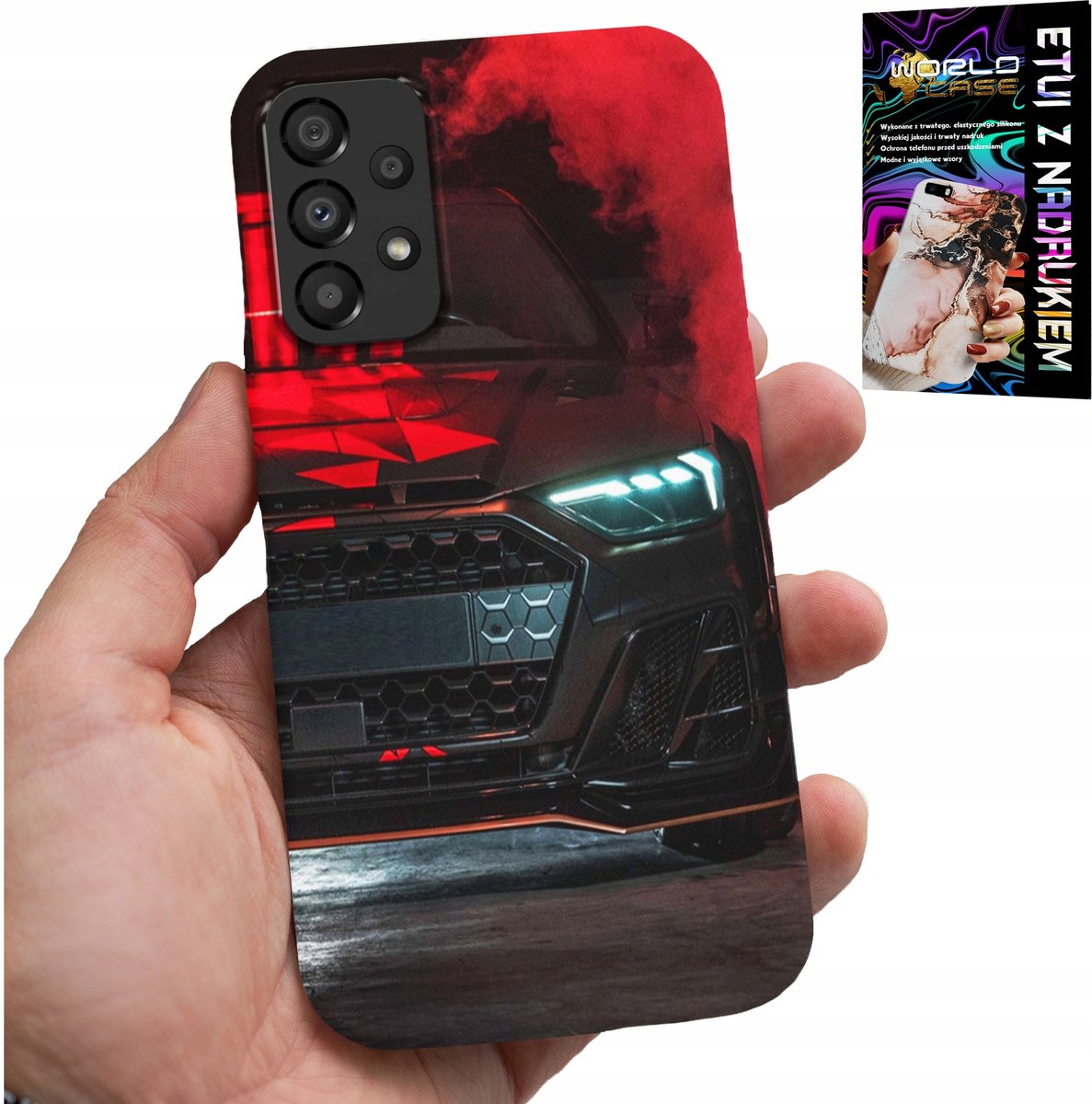 HOESJE VOOR SAMSUNG A52 / A52S - SPORTWAGENS, AUTOVENTILATOR + GLAS