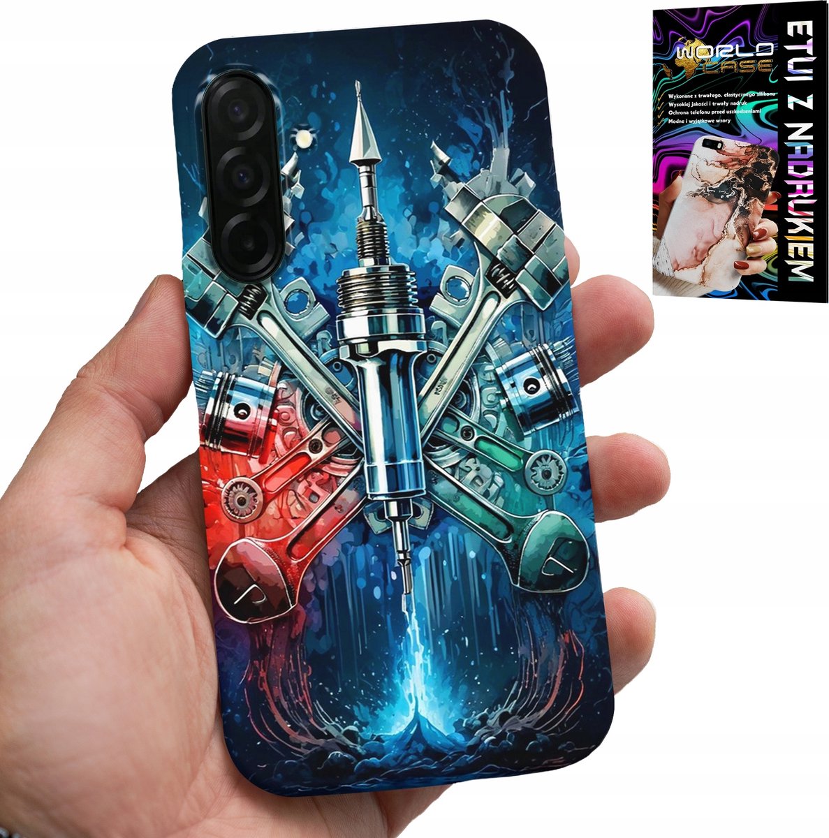HOESJE VOOR SAMSUNG GALAXY A56 5G - AFDEKKING VOOR MOTORONDERDELEN + GLAS