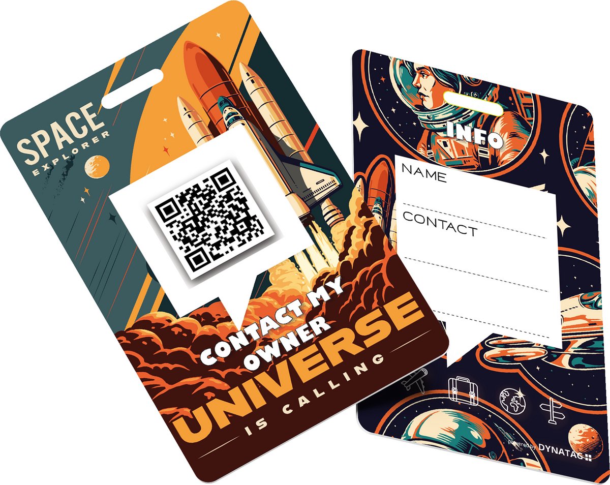 DynaTag Bagagelabel Kofferlabel met QR-code - Space Traveler