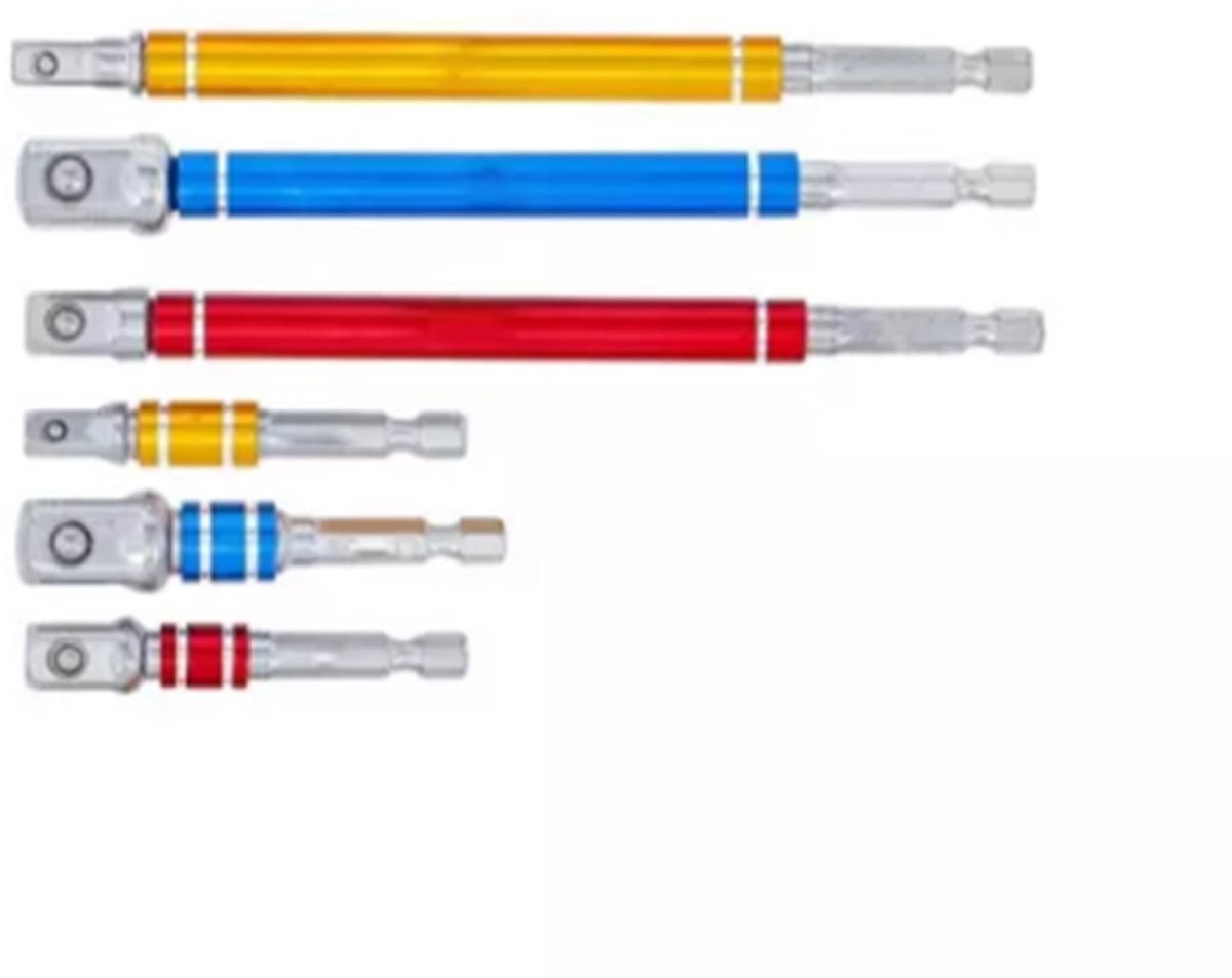 Boormachine Adapter set 1/4'', 3/8'', 1/2'' 6-delig