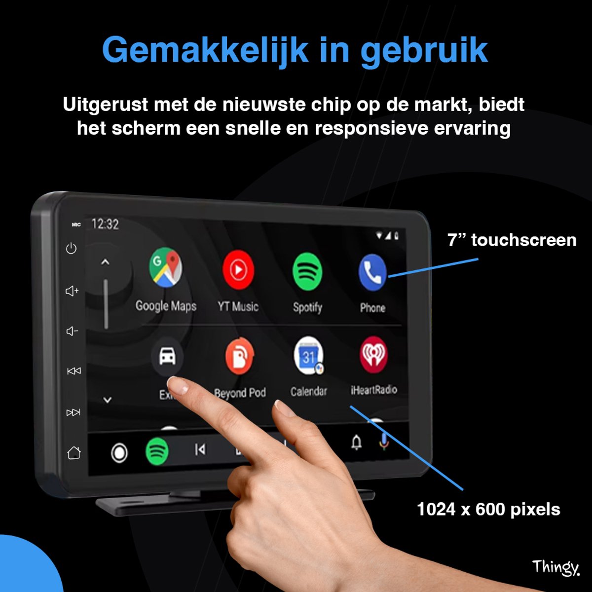 CarPlay Android Auto scherm 7 inch touchscreen universeel auto draadloos spraakbediening Bluetooth AUX FM - Afbeelding 4