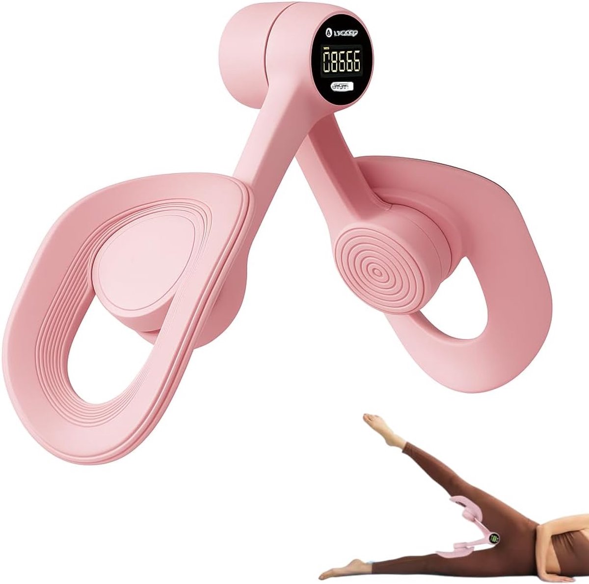 Bekkenbodem Trainer - Been & Dij Trainer - Zachte Krachttraining - Digitale Teller - 21 x 11 cm - Roze