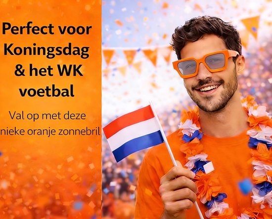 Oranje Zonnebril - 2 Stuks - Unisex - Festival Bril - Koningsdag zonnebril - Koningsdag Bril - Trendy Zonnebril - Nederlands Elftal - WK 2026 van Merkloos — afbeelding 4