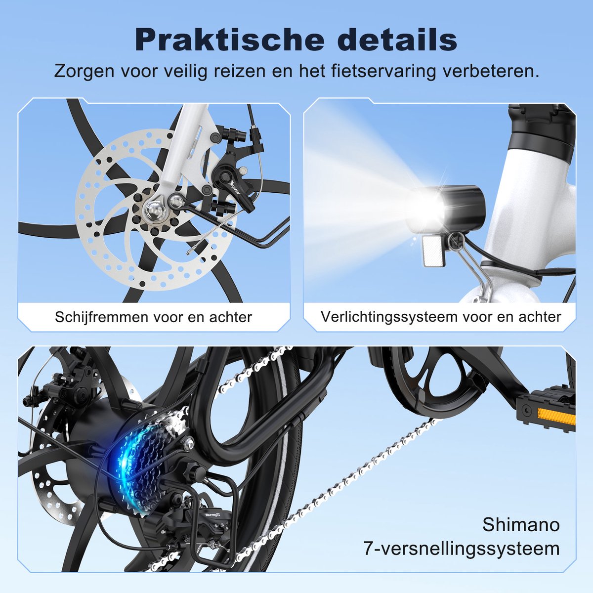 Hitway Elektrische Fiets BK35S Pro - Trendy 20 Inch City Commuter EBike met Afneembare 36V 9Ah Lithium Batterij - Opvouwbaar E-Bike met 250W Motor - APP Bediening - IP54 Waterdicht – foto 2