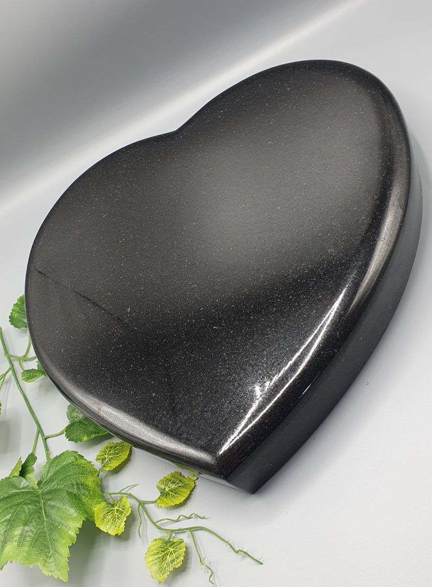 Hart - graniet - Zweeds zwart - 40cm - inscritpie mogelijk