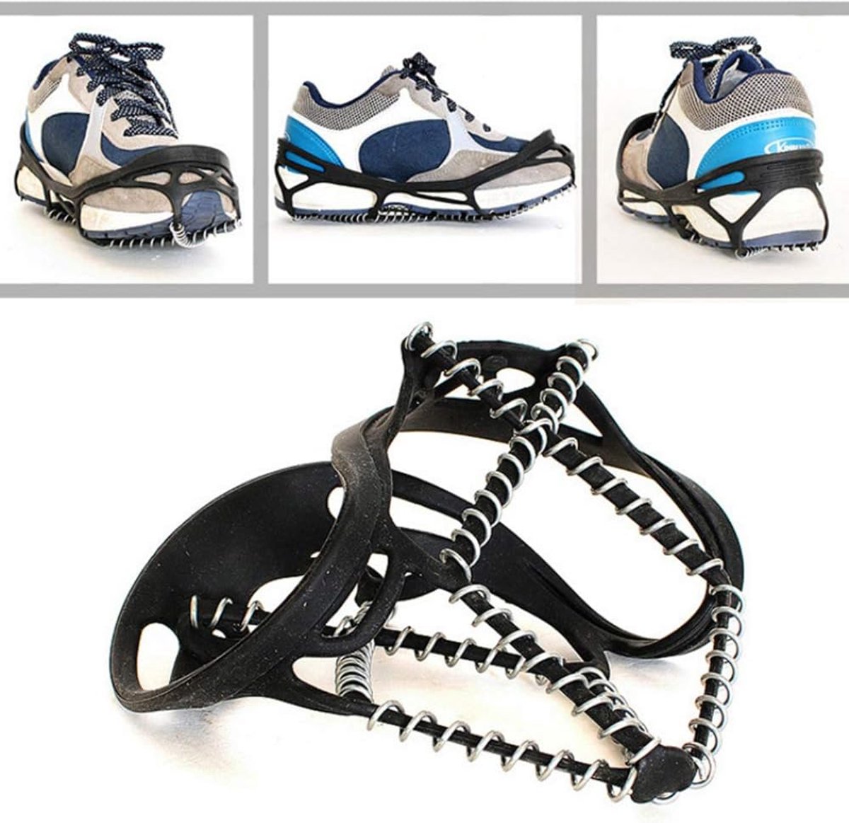 Antislipstijgijzers - Set van 2 - Stijgijzers voor wandelschoenen - Antislip en valpreventie - Antislipstijgijzers voor sneeuwschoenen, geschikt voor wandelen, joggen, rotsklimmen en trektochten.
