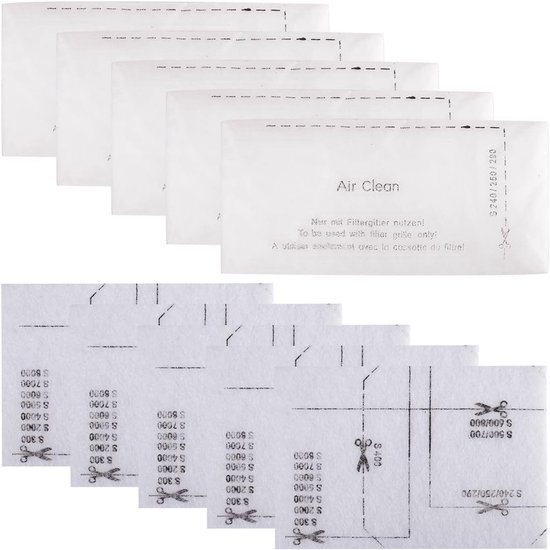 5 sets filterkatoen - 2 vellen per set Filterkatoen -Filter en filterpad Geschikt voor Miele stofzuigers - Stofzuigerfilter voor Miele stofzuiger - motorbeschermingsfilter - afvoerluchtfilter- stofzuigerfilterset SAC20/30 microfilter