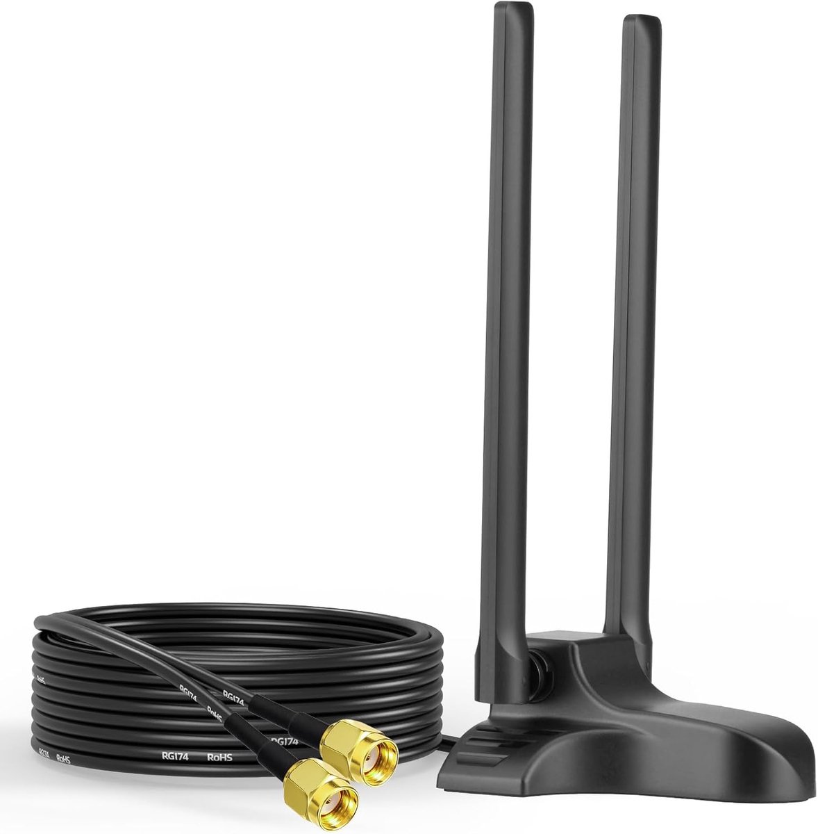 Wifi Antenne - Signaalversterker Router - Verbeter Draadloos - Magnetische Voet 2m Kabel - 18.8cm Hoog