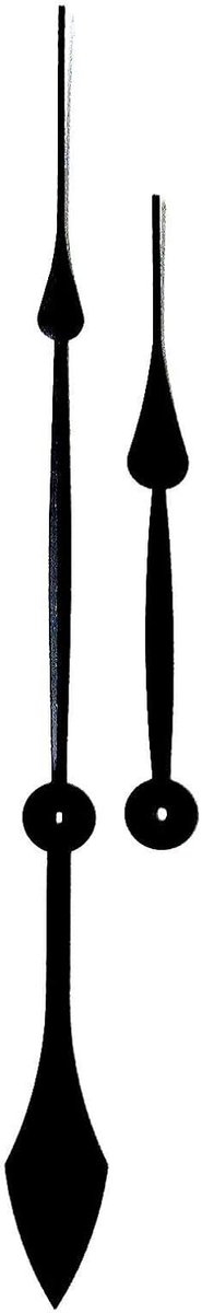 Klok Wijzers - Uurwerk Onderdelen - Klok Reparatie - Extra Lange Metaal - 350mm Zwart - Zwart