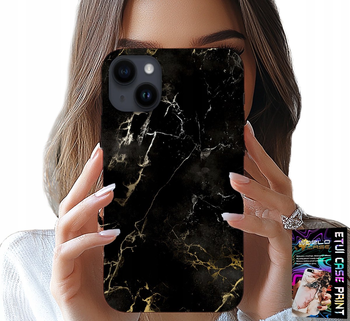 HOESJE VOOR IPHONE 15 PLUS - ELEGANT STEENPATROON
