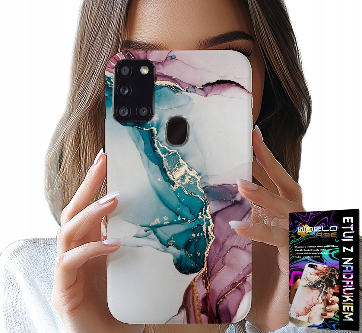 HOESJE VOOR SAMSUNG GALAXY A21s - ELEGANT MARMER MODERNE VROUWELIJKE HOES