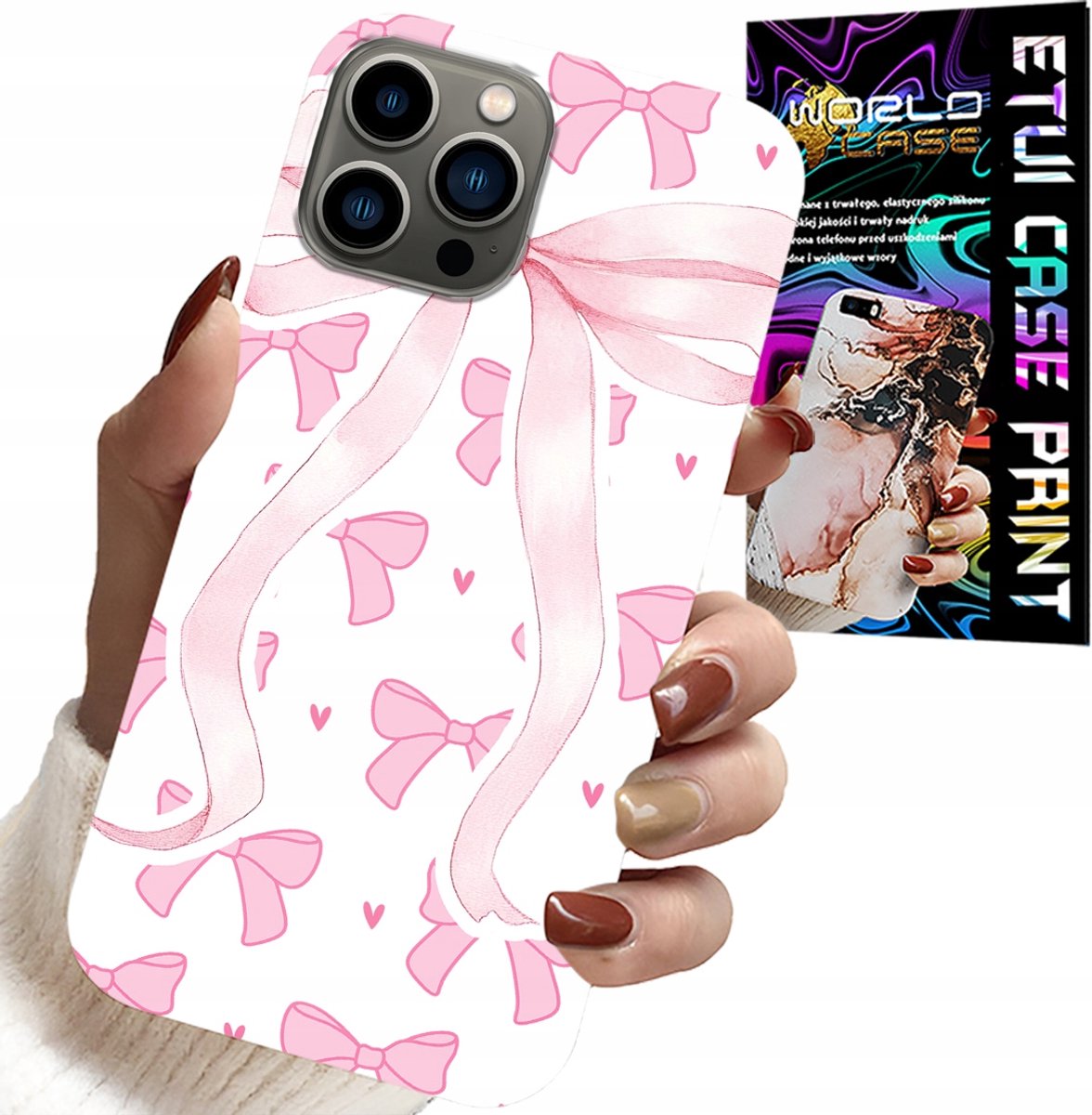 iPhone 11 Pro hoesje - Roze lintjes, trendy patroon