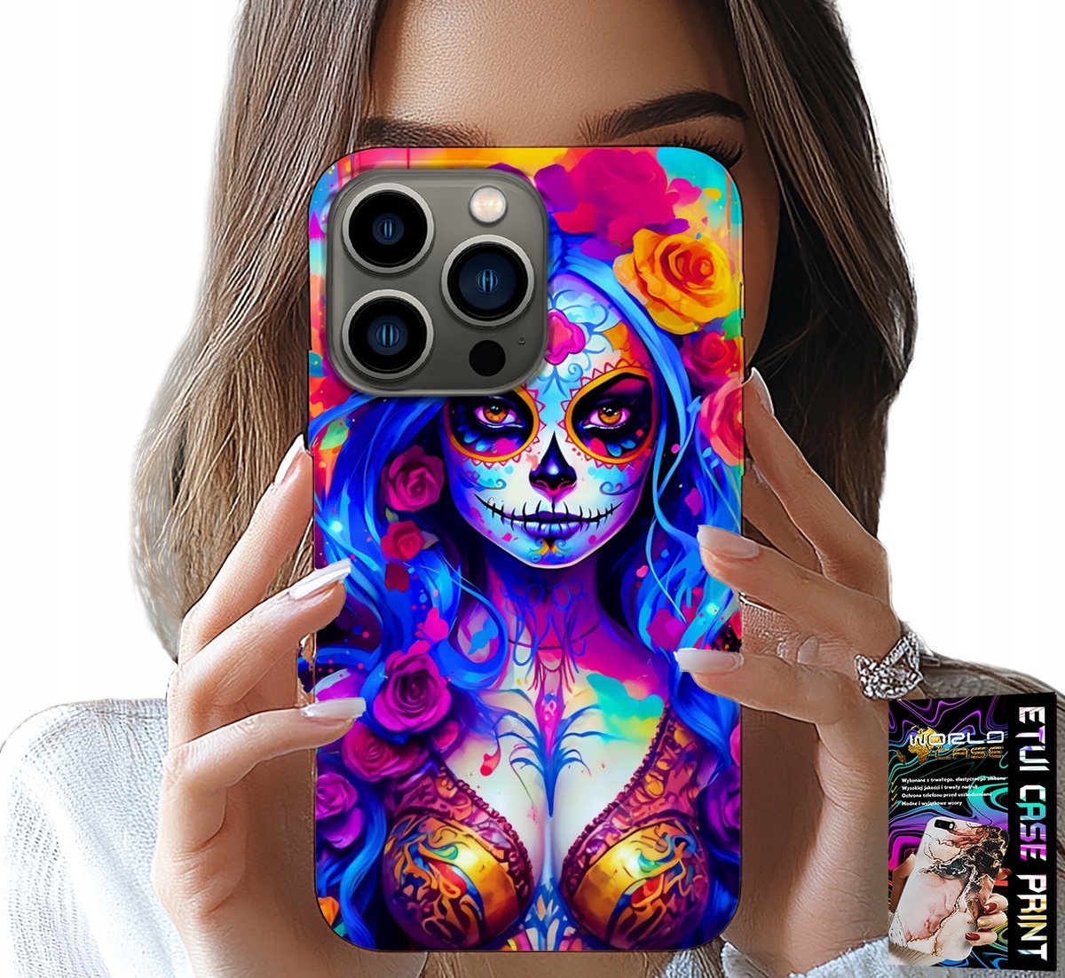 iPhone 16 Pro Max hoesje - Mexicaanse, kleurrijke Queen of Death
