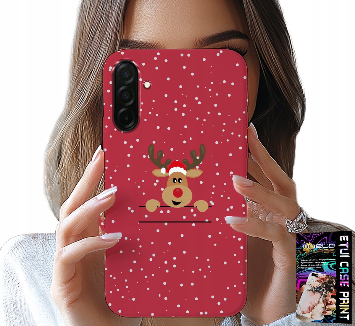 HOESJE VOOR SAMSUNG GALAXY A26 5G - KERSTRENDIEREN, KERSTMAN + GLAS