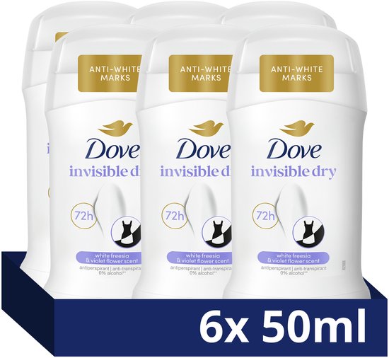 DOVE Advanced Care Anti-Transpirant Deodorant Stick - Invisible Dry - met Pro-Ceramide technologie die de huid kalmeert en helpt herstellen - 6 x 50 ml