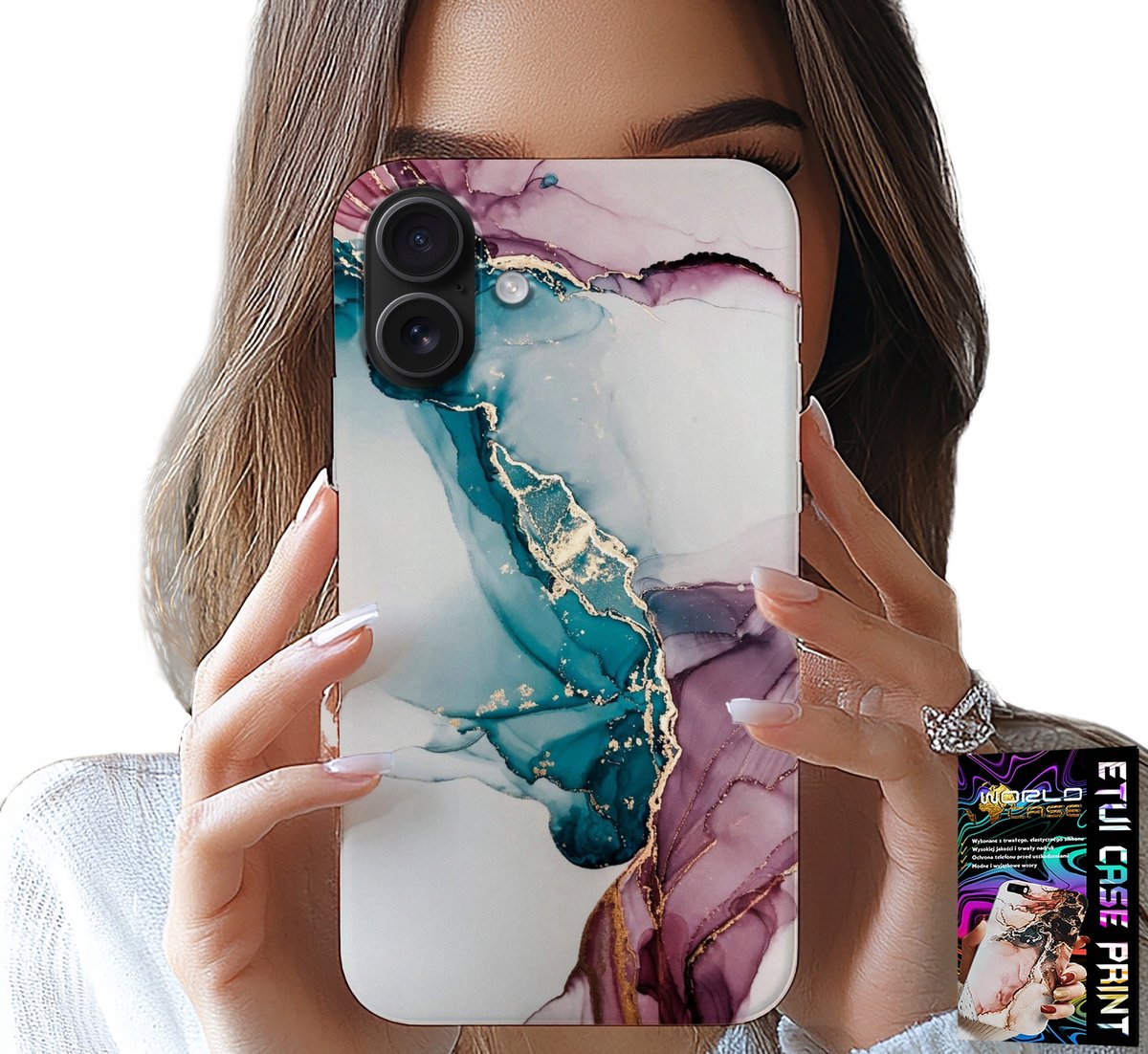 HOESJE VOOR IPHONE 16 - ELEGANT MARMERMODIEUS VROUWELIJK HOESJE