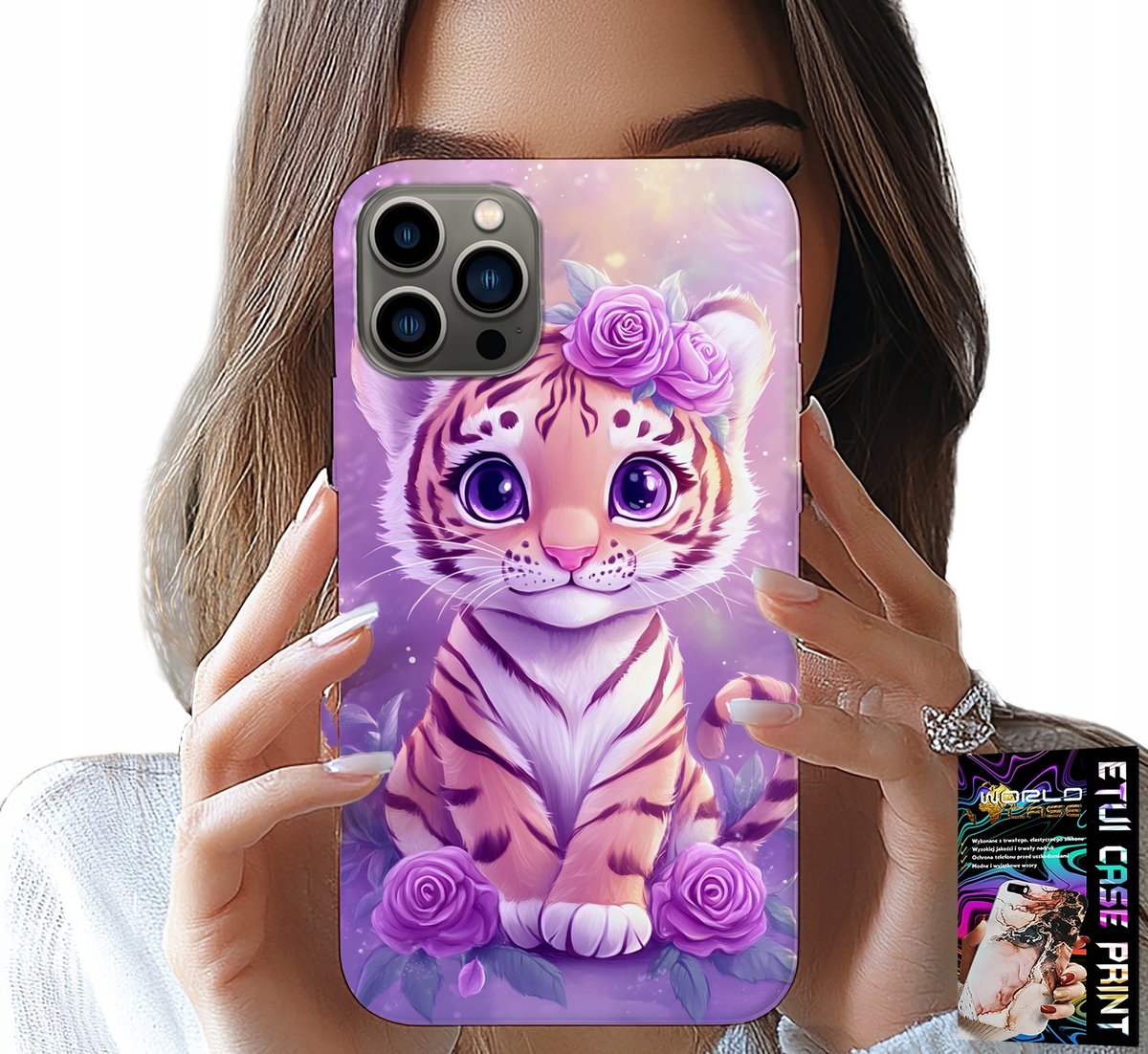 HOESJE VOOR IPHONE 11 PRO MAX - SCHATTIGE TIJGER OP ROZE ACHTERGROND + GLAS