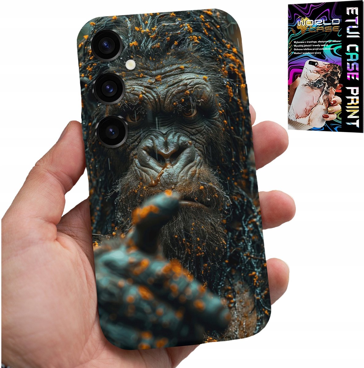 HOESJE VOOR SAMSUNG GALAXY S24 - AAP, AAP, GORILLA, DIEREN + GLAS