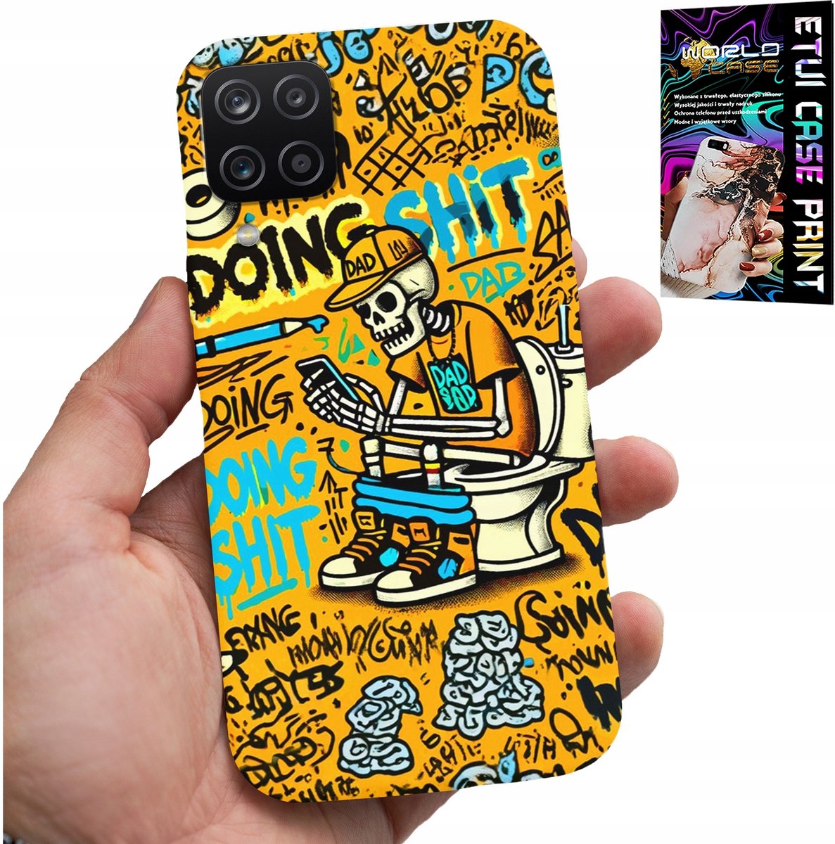 HOESJE VOOR SAMSUNG A12 / M12 - SKELET DAT OP HET TOILET ZIT