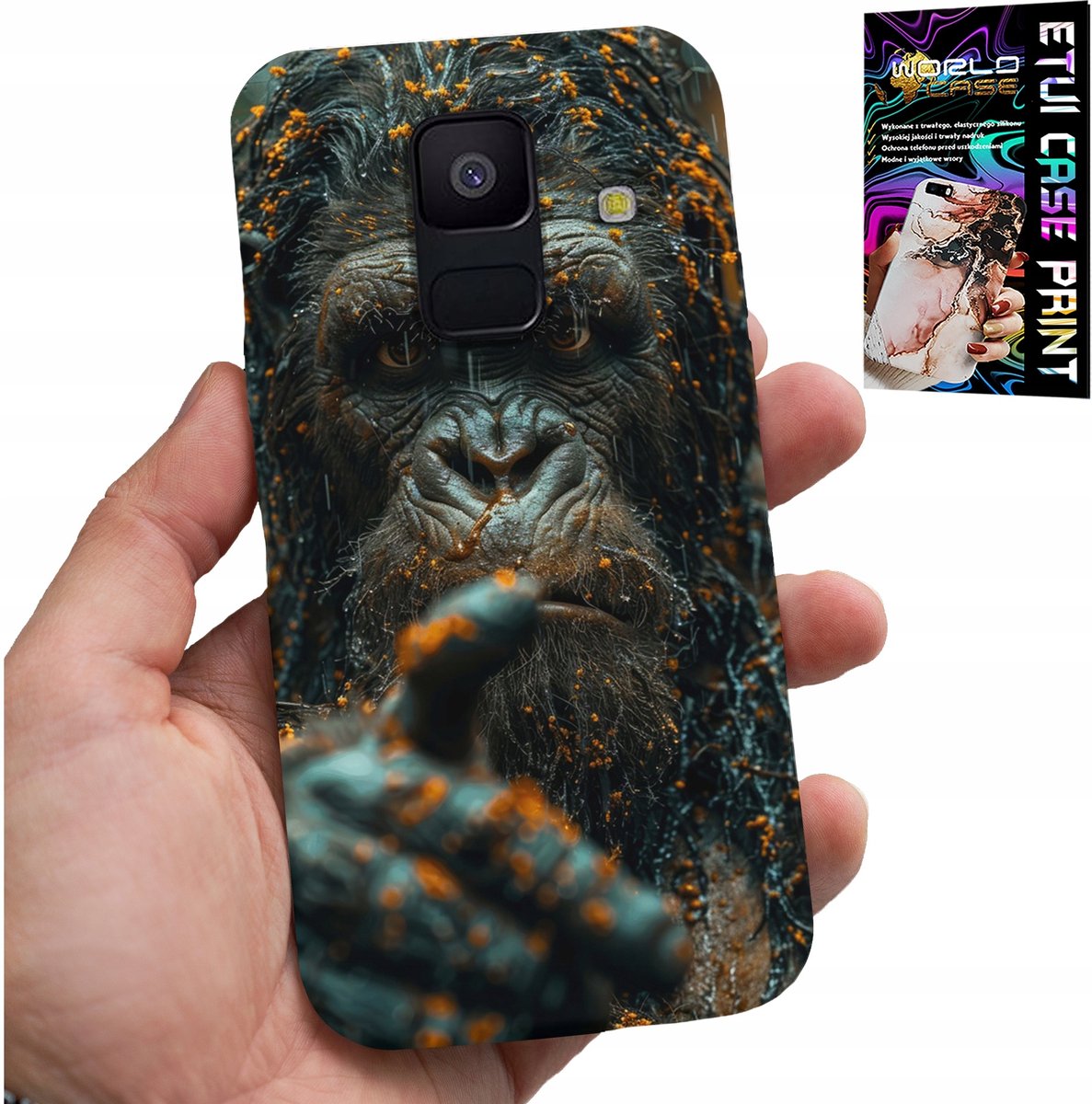 HOESJE VOOR SAMSUNG A6 2018 - AAP, AAP, GORILLA, DIEREN + GLAS