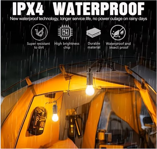 LED-lamp voor buiten - zonne-energie - USB-oplaadbaar - campinglamp - draagbaar — afbeelding 3
