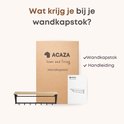 Afbeelding van de ACAZA wandkapstok met plank, met een doos en handleiding.