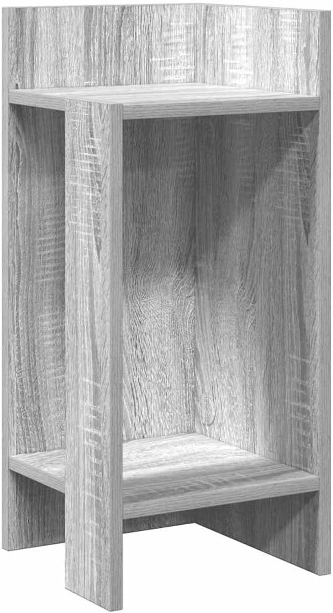 Bijzettafel Met Plank - Kleine Tafel - Extra Opbergruimte - Stabiele Pootjes - 27x25x60 cm - Sonoma Grijs
