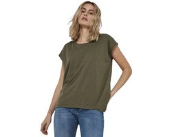 Noisy May Mathilde Loose Long T-shirt Met Korte Mouwen Grijs M Vrouw